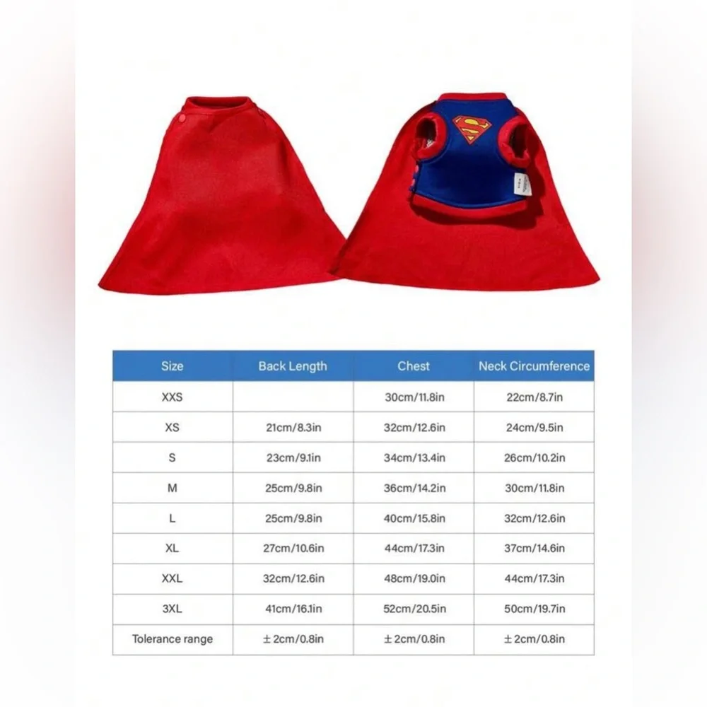 Superman Dog Costume Harness Vest with Cape